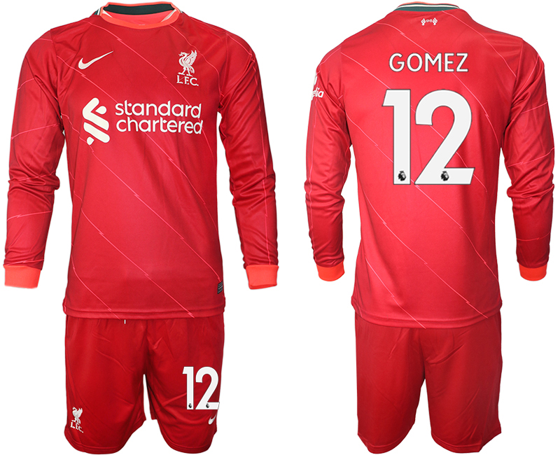 Men 2021-2022 Club Liverpool home red Long Sleeve #12 Soccer Jersey